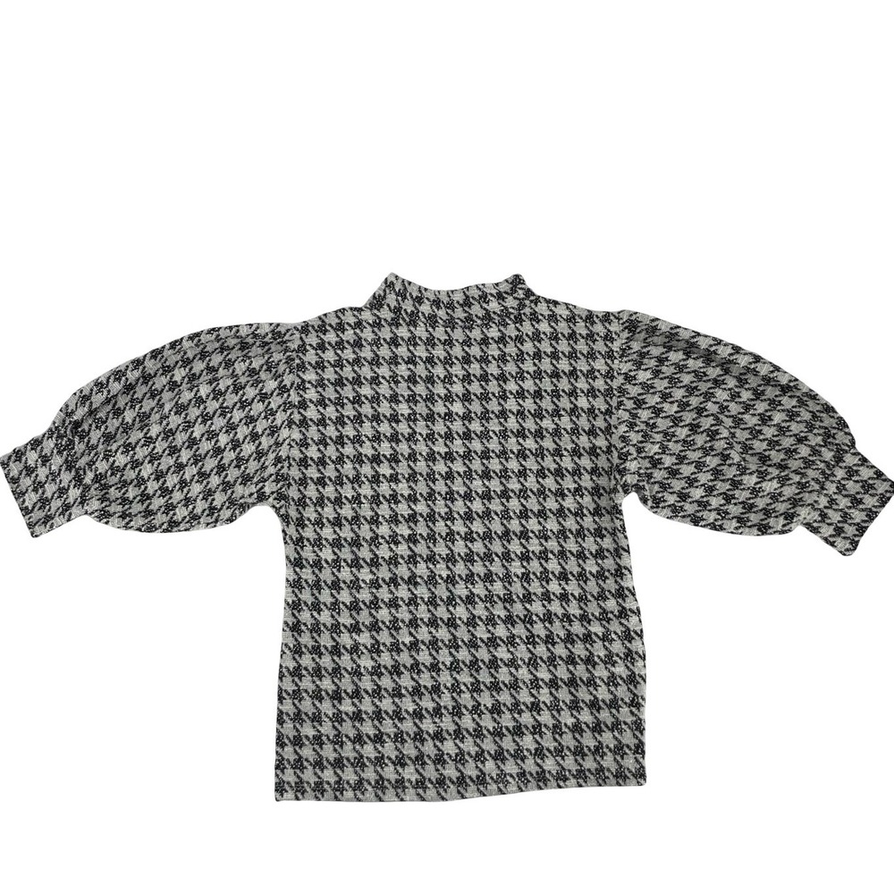 Ann Taylor Women's Top Houndstooth Black White Small